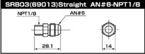 Фитинг адаптера топливного регулятора AN6, SARD