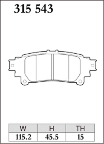 Тормозные колодки Dixcel EXTRA Speed ES-315543 OEM 0446522340 Lexus GS350 GS430 GS460 GS450 IS350, Toyota Majesta Mark X Crown, задние фото 1