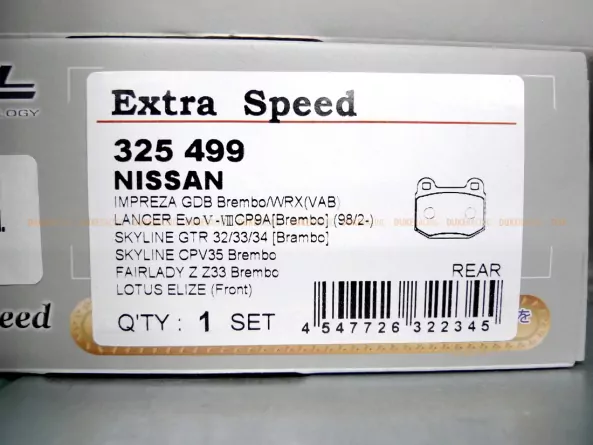 Тормозные колодки Dixcel EXTRA Speed ES-325499 Subaru GDB Mitsubishi Lancer Evo CT9A Brembo® 2pot задние фото 2