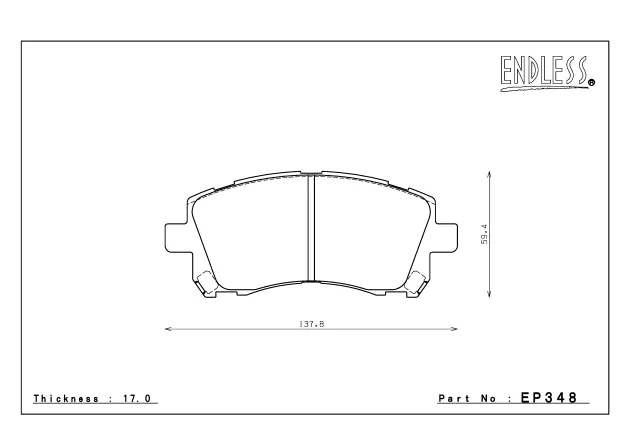Тормозные колодки Endless Y-Sports EP348 (F913) передние Subaru Impreza Forester фото 2