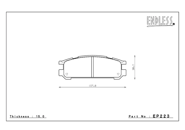 Тормозные колодки ENDLESS EP223 Type-R Subaru, Impreza задние фото 1
