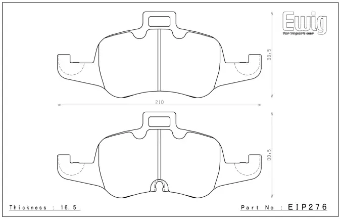 Тормозные колодки Endless EIP276 MX72 BREMBO AUDI TT (FV3, FVP), 07/14 - TT Roadster (FV9, FVR), 11/14 - передние фото 1