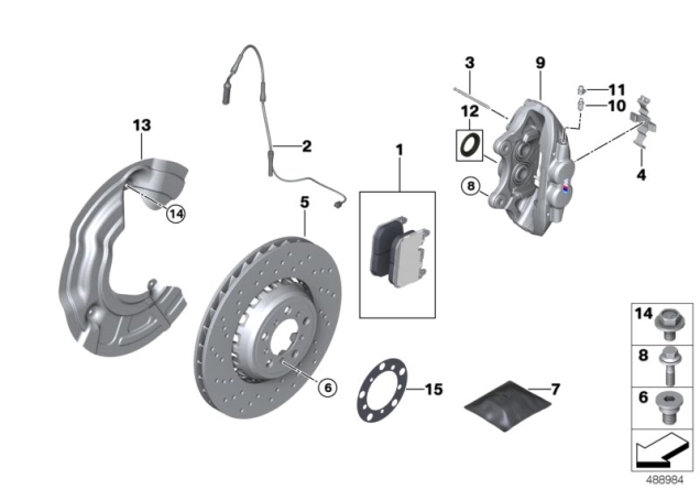 Тормозные диски SHW Performance BFL44809 BFR44810 380X30 BMW M2, M2 Competition F87, M3 F80, M4 F82 F83, биметалл, передние фото 3
