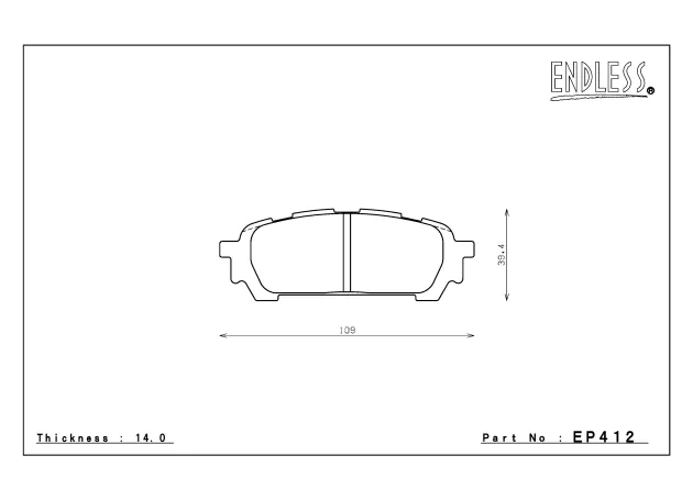 Тормозные колодки Endless Y-Sports EP412 (R913) задние Subaru Forester Impreza фото 2