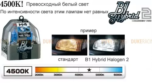 Лампы галогенные Polarg B1 Hybrid Halogen Two M-46 9006(HB4) 12V 55W(110W) 4500K фото 2