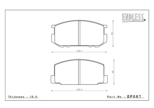 Тормозные колодки ENDLESS EP067 MX72PLUS Toyota, Levin/Type-Rueno передние фото 1