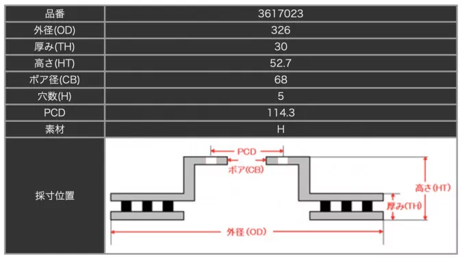 Тормозные диски Dixcel PD 3617023S 326х30 Subaru Impreza GDB/GRB Brembo® 5x100/114.3 передние фото 1