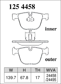 Тормозные колодки Dixсel Premium P-1254458 BMW X5M E70 F15 F85, X6M F16 F86, задние фото 1