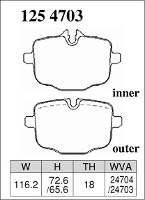 Тормозные колодки Dixcel Z type Z-1254703 BMW F** G** M2 M4 5 6 7 8 X3 X4 X5 X6 X7 задние фото 1