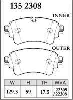 Тормозные колодки Dixcel EXTRA Speed ES-1352308 AUDI A4 Allroad A5 Sportback A6 A7 Sportback A8 Q5 Q7 задние фото 1