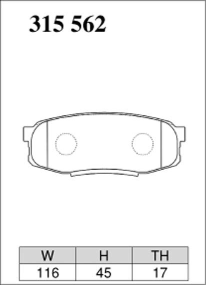 Тормозные колодки Dixcel M-type M 315562 Toyota Land Cruiser 200 Tundra Sequoia Lexus LX450D LX570 задние фото 3