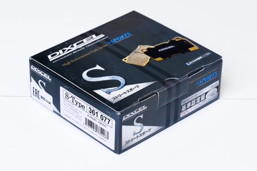 Тормозные  колодки Dixcel S type S-361077 (EP357, OEM 26296FE040, 26296FE100) Subaru Brembo® 4pot передние фото 2
