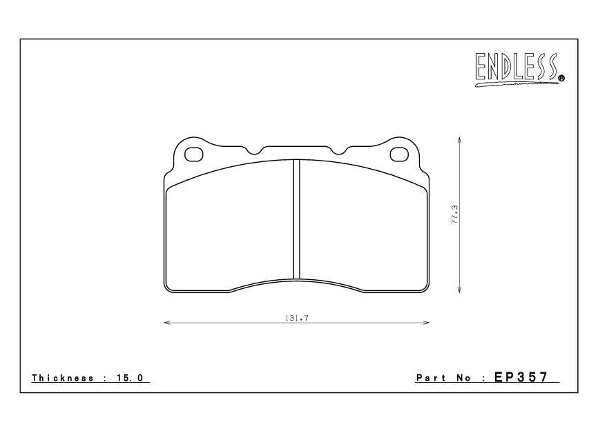 Тормозные колодки Endless EP357 SR01 Mitsubishi EVO V-IX CT9A, CZ4A, Subaru GDB GRB, 4pot Brembo®. передние фото 2
