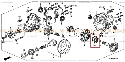 Подшипник дифференциала 3, Honda S2000 фото 1